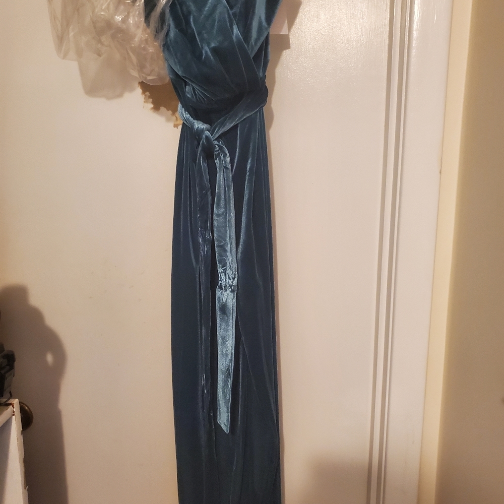 Jade green velvety jumpsuit size 2